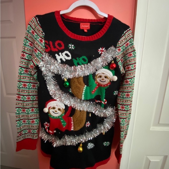 Ladies Sloth Design Light Up Ugly Christmas Sweater Sz S - Picture 4 of 8